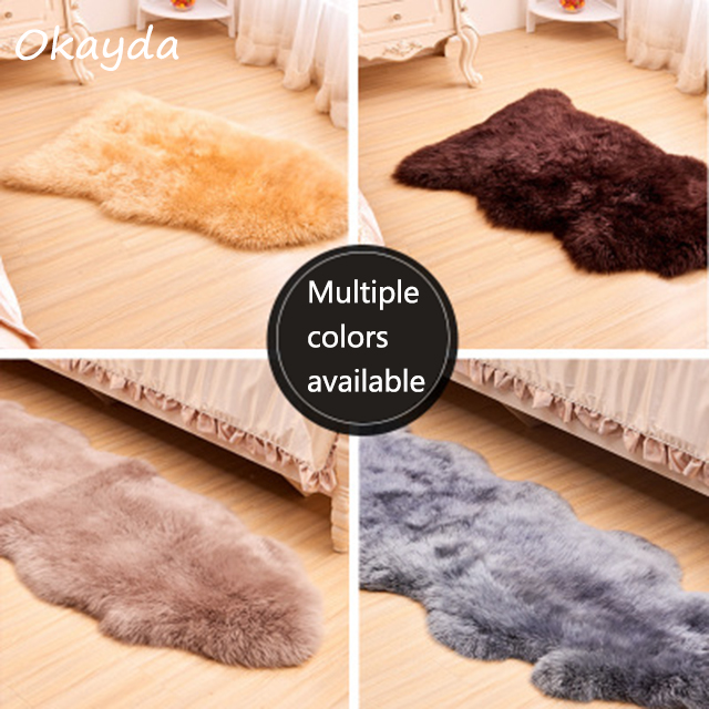 Customized Indoor real sheepskin rug in color grey