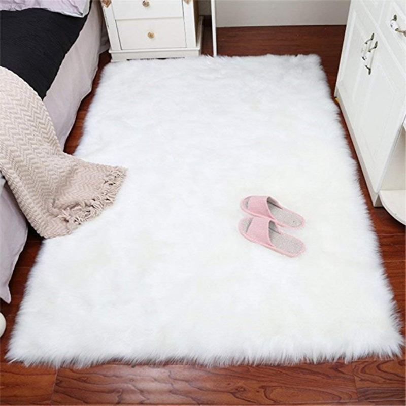 德普长方形白色羊毛地毯 SR-01